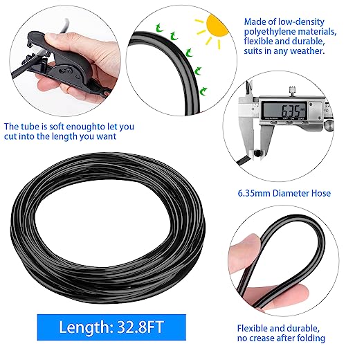 Misting System, 32.8FT Cooling Line Kit with 10 Brass Mist Nozzles, Outdoor | Outdoor Mister Kit With Hose Connector For Patio, Garden And Greenhouse Cooling. Fine Mist Spray System For Summer Use. - size: Misting Cooling System 32.8ft(10M)