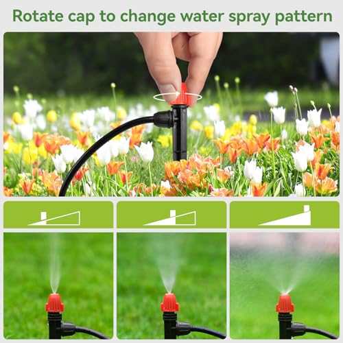 360° Adjustable Drip Spray Emitters for 1/4" Tubing, 30pcs | Drip Sprinkler Heads for Lock Barb Parts, with Stake, Drip Irrigation System - size: 30pcs Drip Emitters with Lock Barbed