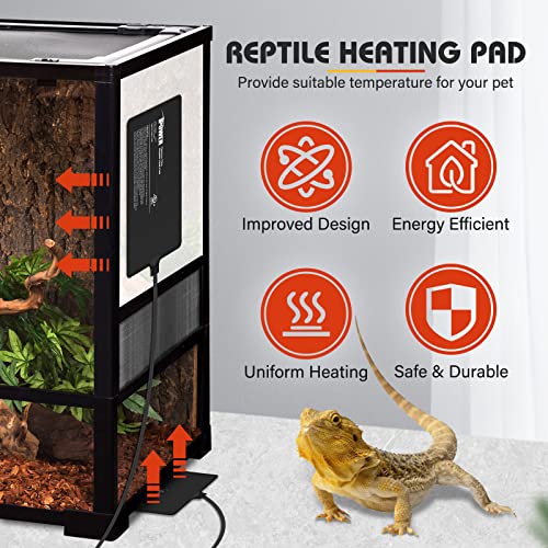 iPower 8X12 Inch 16W Under Tank Heater Warmer, 30-40 Gallon Terrarium Heat Mat for Amphibian, Plant Box or Other Small Animals, 2 Pack - size: 8 X 12 Inch, style: 2 Pack