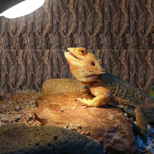 Didiseaon 3 Pcs Cork Bark Terrarium Background Decor, Reptile Tank Climbing Mat Wall Backdrop, Aquarium Fish Ornament for Lizard Gecko Snake Turtle 7.87X4.13X0.59In