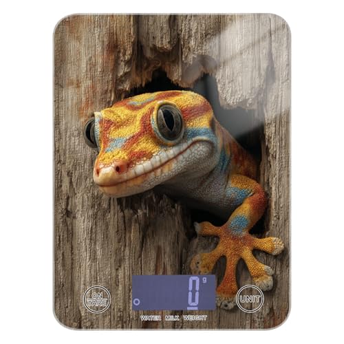 geckoes Reptile 3d Wood Background Soap Making scale for food weight 11lb/0.18oz, 5kg/5g gram scales digital weight with 4 unit for Baking Baking peso digital para comida