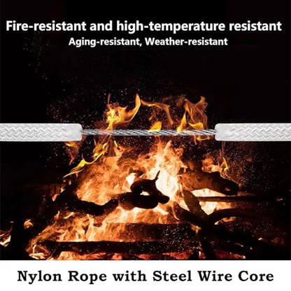 Climbing Rope Built in Steel Wire Static Rock Climbing Rope for Escape Rope Ice Climbing Equipment Fire Rescue Parachute(32 ft)