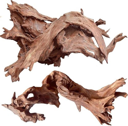 Jorewood Natural Large Aquarium Driftwood for Fish Tanks & Reptile Terrariums – 100% Safe Fish Tank Decorations, 2-Piece 10-14 Inch Unique Twisted Branches Low Tannin, Easy to Sink - size: Mopani Driftwood 10 to 14 Inch (Pack of 2)