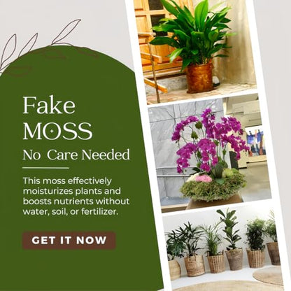 4 OZ Fake Moss for Potted Plants, Artificial Green Moss for Crafts Faux Moss for Indoor Planters Fairy Garden Table Centerpieces Wedding Decoration (Fresh Green)