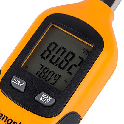 Mengshen® Digital Temperature and Humidity Meter | Dew Point Measurement, Wet Bulb Temperature, Battery Included