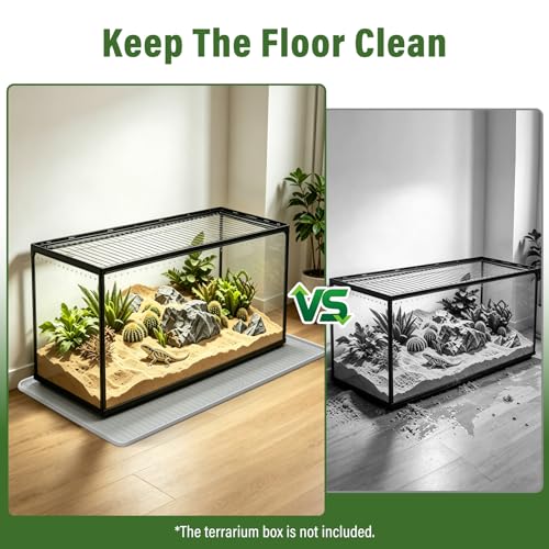 Silicone Reptile Mat 32"x22" Large Bearded Dragon Flooring Mat | Terrarium Liner Bedding Mat for Bearded Dragon Leopard Gecko Tank, Non-slip Waterproof reptile flooring Mat with Raised Edge - size: 32" x 22"