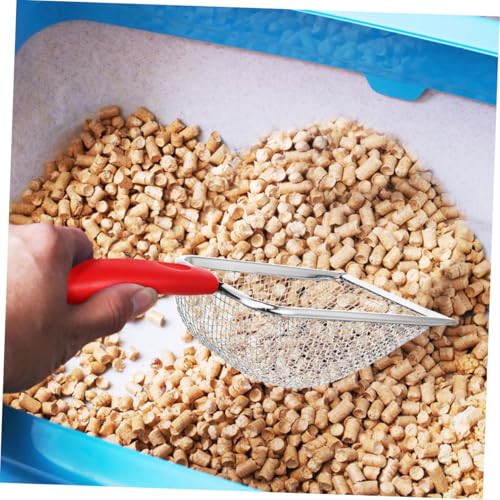 Mipcase Cat Litter Scoop Durable Stainless Steel Poop Scooper for Cat Litter Boxes Mesh Design for Precision Cleaning Corner Reach for and Reptile Habitats