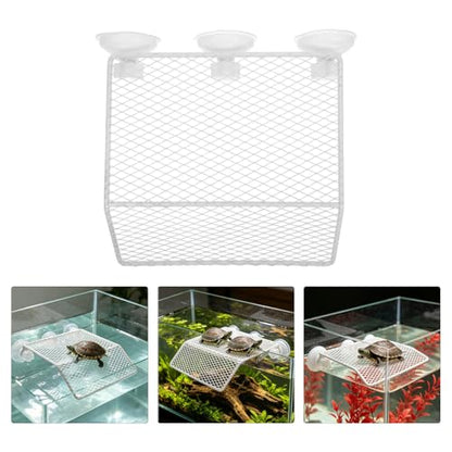 Heavy Duty Metal Basking Platform for Turtles with Suction Cups, Easy Cleaning and Weather Resistant Reptile Tank Accessory for Outdoor and Turtle Tank Use, Size 23.5x20.3x6.5cm
