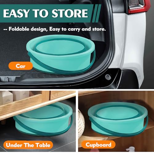 Collapsible Bucket 4.5 Gallon/17L Large Plastic Household Cleaning Mop Buckets Foldable Water Bucket for Car Wash Fishing Camping Beach (Green-Large) - color: Green-large