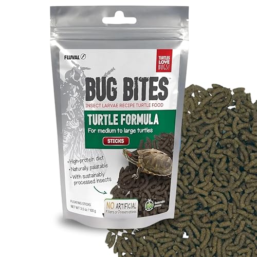 Fluval Bug Bites Turtle Food, 3.53 oz, Brown | Sticks for Medium to Large Sized Turtles, A6593 - size: 3.53 Ounce (Pack of 1)