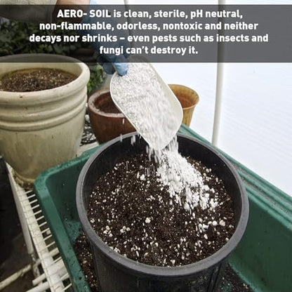 AeroSoil Perlite Premium Horticultural Grade Soil Additive Drainage and Growth - Coarse 4 Cubic Foot
