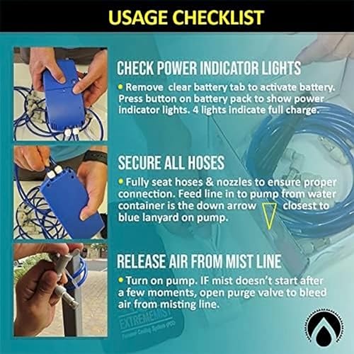 Portable Mist System 16ft Wireless Outdoor Cooling Kit - color: 4 Mist Nozzles