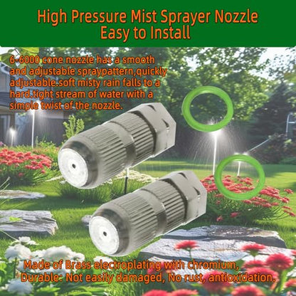 2Pcs Adjustable Spray Nozzle Tips, High Pressure Misting Nozzle for Backpack Sprayers, Farm Irrigation and Garden Irrigation Nozzle Replacement Kit.