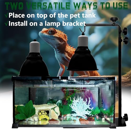 BNOSDM Reptile Light Fixture,5.5 Inch Shallow Dome Reptiles Heat Lamp Fixture for UVB UVA Bulb,Heat Basking Bulb,Optical Reflection Heat Lamp Fixtures for Reptile Amphibian Tank Terrariums - size: 5.5 Inch Shallow