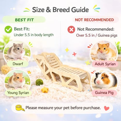 Versatile Hamster Hideout&Exploration Tunnel -Wooden Climbing Ladder&Peep Shelter | Hamster Hideout for Decorative Landscaping Digging Peeping Hide(Only for Small Hamsters)