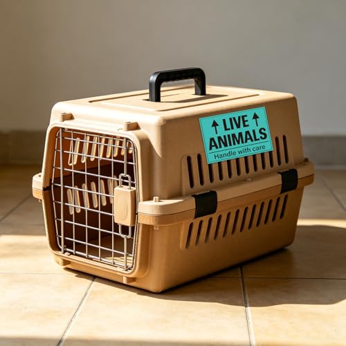 400pcs Live Animal Stickers for Airline Cargo Crate 2 x 3 Inch | LIVE ANIMALS Handle with Care Shipping Label Fluorescent Fragile Arrow Marking for Pet Crate Transport Dog Kennel Reptile Box