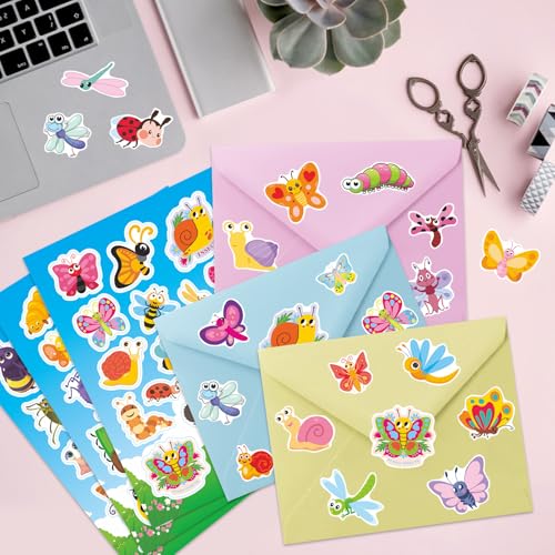 462Pcs Insect Stickers, Self Adhesive Insect Decorations Sticker Bulk Bee Ladybug Stickers for Scrapbooks Envelopes Cards Gifts Crafts Decor Classroom Rewards - style: Insect Bee