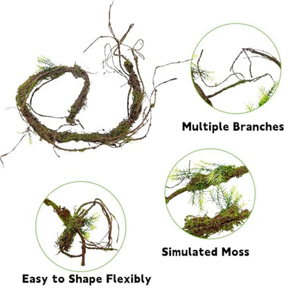 BNOSDM Reptile Vines,Bendable Jungle Climbing Vine,Terrarium Plants Artificial Decor,Tank Decorations Accessories for Bearded Dragons Chameleons Snakes Lizards Hermit Crabs - size: 3Pcs | Style: 47in Jungle Vine