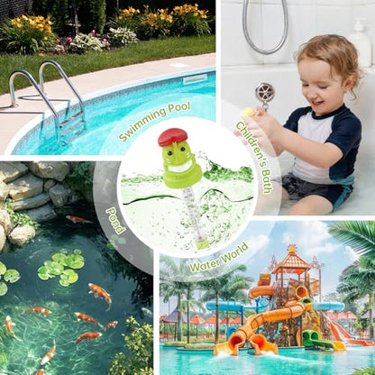 Floating Pool Thermometer, Large Display with String Easy to Read, Shatter Resistant, Water Temperature Thermometer for Outdoor & Indoor Swimming Pools, Spas, Hot Tubs, Aquariums(Tiki) - color: Tiki