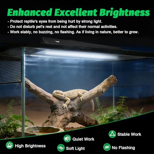 UVB Light for Reptiles Bearded Dragon, T8 UVB Reptile Light Fixture HO UVB Bulb Lighting Combo Kit 10.0 15W UVA UVB Reptile Light Bulb Terrarium Lamp Tube Bar for Snake Gecko Turtle Lizard, 18 Inch - size: T8-18Inch