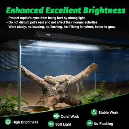 UVB Light for Reptiles Bearded Dragon, T8 UVB Reptile Light Fixture HO UVB Bulb Lighting Combo Kit 10.0 15W UVA UVB Reptile Light Bulb Terrarium Lamp Tube Bar for Snake Gecko Turtle Lizard, 18 Inch - size: T8-18Inch