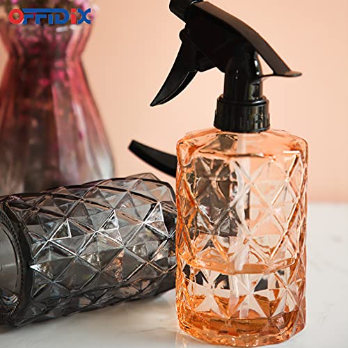Glass Spray Bottle, Fine Mist Plant Mister, Handheld Pressure Watering Can, Adjustable Nozzle Glass Spray Bottle, 0.35L/11.8oz Handheld Spray Bottles for Garden Plants Cleaning Solutions - color: Rhombus Orange