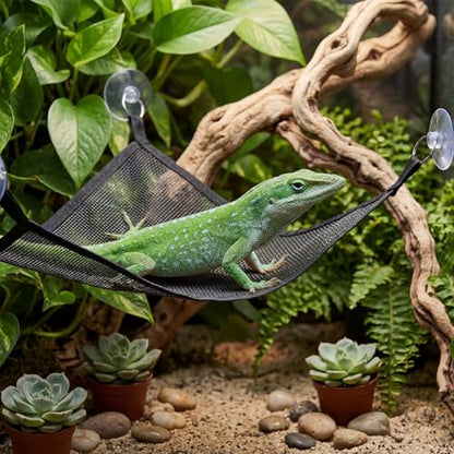 2 Pack Breathable Mesh Reptile Hammock Axolotl Lizard Bearded Dragon Geckos Hammock Axolotl Tank Accessories Bearded Dragon Accessories for Geckos Snakes Iguanas Anoles Chameleon