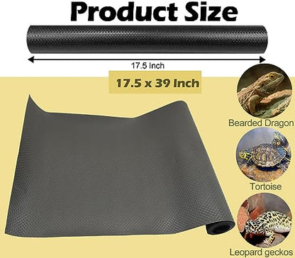 Reptile Carpet Bearded Dragon Tank Accessories for 40 Gallon, 20 Gallon, 50 Gallon,75 Gallon Tank, 17.5x39 Inch Non-Adhesive Reptile Mat Terrarium Liner For Leopard Gecko, Snake, Lizard and Tortoise - size: 17.5"x39"