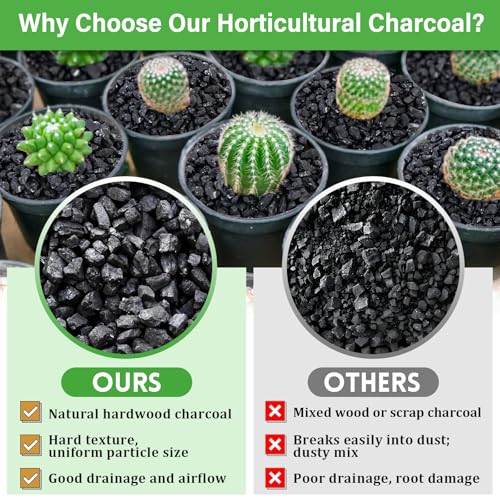 12QT All Natural Horticultural Charcoal- Activated Hardwood Plant Charcoal for Soil Amendment, Conditioning Bonsai Soil, Succulent, Terrarium Supplies, Indoor Plant Potting Soil - color: 12 QT