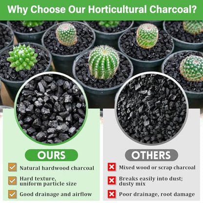 12QT All Natural Horticultural Charcoal- Activated Hardwood Plant Charcoal for Soil Amendment, Conditioning Bonsai Soil, Succulent, Terrarium Supplies, Indoor Plant Potting Soil - color: 12 QT