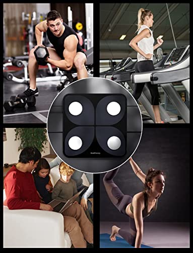 Body Fat Scale, Smart Bathroom Weight Scale, BMI Body Composition Monitor, High Precision Health Analyzer with Smartphone App for Fitness Tracking 400 lbs/180 kg - color: Smart Black 400lb