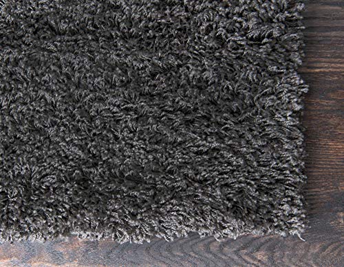 Unique Loom Solid Shag Collection Area Rug (2' 6" x 13' 1" Runner, Graphite Gray) - color: Graphite Gray, size: 2'6" x 13'1" (Runner)
