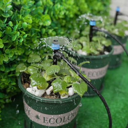 RedChili 50 Pieces Drip Emitters for 1/4" Drip Irrigation Tubing, Adjustable 360 Degree Vortex Drip Emitters with Stake 360° Full Circle Fan Shape Pattern Garden Irrigation Micro Drippers - size: 50P Vortex Emitter