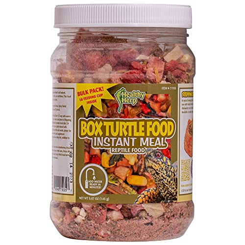Healthy Herp Box Turtle Food Instant Meal for Reptiles - Nutritious Turtle Food, Tortoise Habitat Accessories, Tortoise Food - Made in USA, Quick Prep - 5.07 oz (145g) - size: 5.07 Ounce (Pack of 1), style: Jar