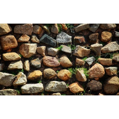 Stone Aquarium Background Natural Rock Fish Tank Background Rocky Glass Terrarium Background Stone Rock Reptile Habitat Background Poster Stone Wall with Green Grass Sunray Aquarium Background 24x12in - color: Rock Yellow, size: 24(W)x12(H)inches/ 60(W)*3