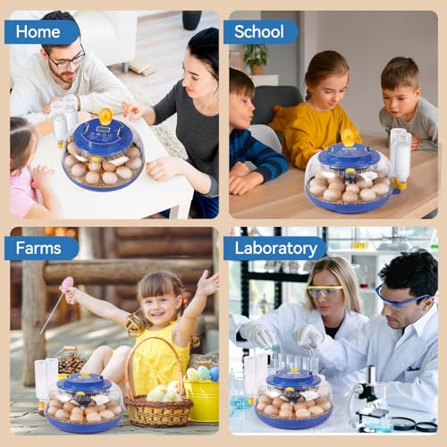 18 Egg Incubators for Hatching Eggs, Chicken Egg Incubator with Automatic Egg Turning and Temperature Humidity Control, 360° Clear View Lid or Home, Farm, Classroom, Hatching Chicken, Duck,Quail,Goose - size: 18 Egg Incubators