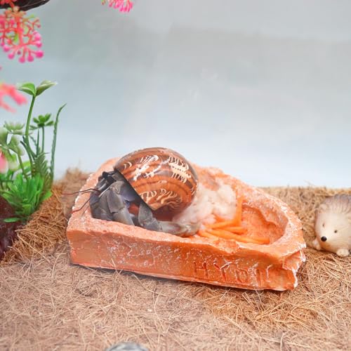 3 Pack Reptile Food Dish, Resin Hermit Crab Food & Water Bowl, Reptile Feeding Food Dish Kit, Tank or Aquarium Accessory, Suitable for Turtle Lizard Hermit Crab Snail Bearded Dragon Leopard Gecko - color: Yellow