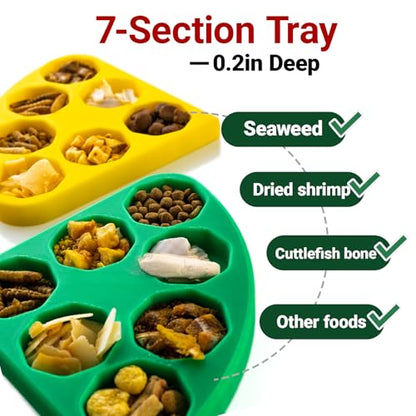 2pcs Hermit Crab Food Bowl, Corner Design, Space-Saving 7-Compartment Dishes for Reptile & Small Animal Tanks, Hermit Crab Accessories