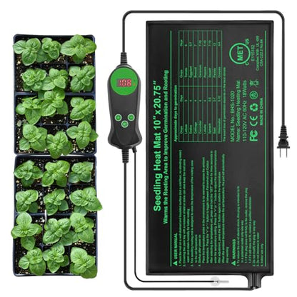 Bestio Seedling Heat Mat with Thermostat Combo Set,10 x 20.75in UL & MET-Certified Plant Heating Mat for Seed Starting,Hydroponic Plant,Heat Mat for Plants for Gardening,Greenhouse - size: Suits -1 Pack