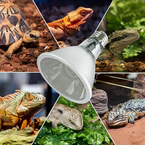 REPTI ZOO Reptile Basking Heat Lamp Bulb, 50W Splashproof Energy Saving Deep Heater Non-Luminous Carbon Infrared Heat Bulb for Reptile Amphibians - style: 50W