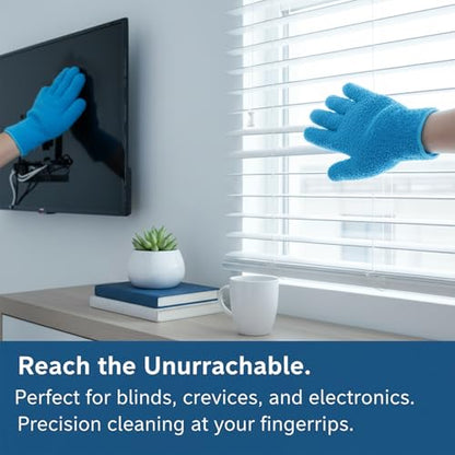 6 Pcs Microfiber Dusting Gloves, Plant Gloves Dusting Reusable Washable Plant Cleaning Glove for Plants, Cars, Blinds, Windows