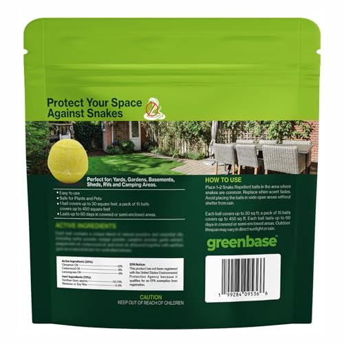 Natural Snake Repellent for Yard Powerful Pet Safe,Moth Balls for Home Lawn Garden Camping Fishing Home to Repels Snakes and Other Pests - 15 Pack