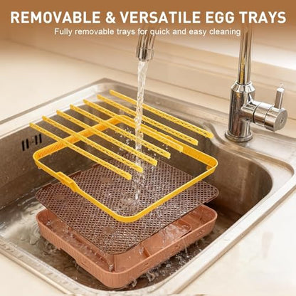 Nest IV - 56 Egg Incubator for Breeders, Fully Automated, Accurate Humidity & Temp Control, Flexible Spacing, Chick Separator, Custom Incubation Days, Auto Turning & Auto Stop, Easy Monitoring - size: 56 Egg [Brown]