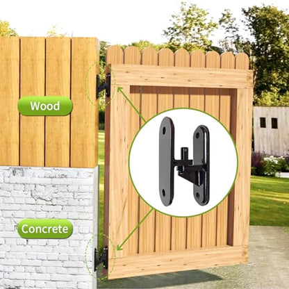 Heavy Duty Gate Hinges 2 Pack, 600LB Capacity Wall Mount, Steel Rust-Proof Hinge for Farm, Wooden Fences & Driveway Gates, Anti-Sag Design