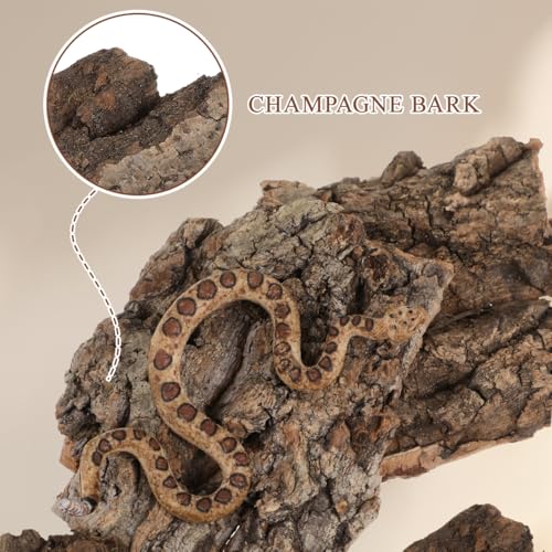Baluue 4 Pack Reptile Cork Bark, Natural Reptile Bark Bedding for Terrarium Substrate Tank Supplies Decor for Gecko, Lizard, Tortoise, Frog, Spiders, Hermit Crabs