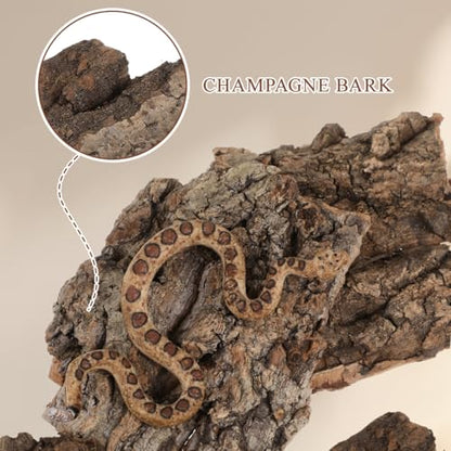 Baluue 4 Pack Reptile Cork Bark, Natural Reptile Bark Bedding for Terrarium Substrate Tank Supplies Decor for Gecko, Lizard, Tortoise, Frog, Spiders, Hermit Crabs