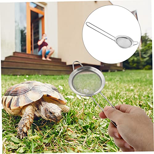 GALPADA 2PCS Stainless Steel Reptile Sand Shovel Sifter Fine Mesh Litter Scoop for Tortoise and Lizard Substrate Cleaning