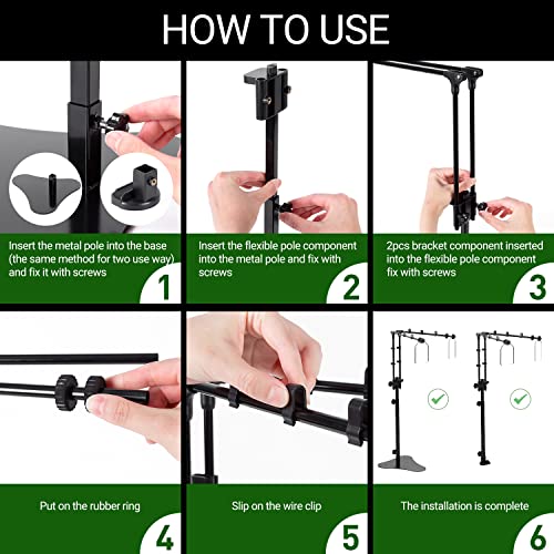 REPTI ZOO Reptile Dual Lamp Stand Adjustable Light Holder Lamp Hanging Bracket Metal Support for Reptile Glass Terrarium Heating Light Amphibians Cage - style: LH009D