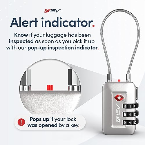 TSA Accepted Luggage Travel Lock, Set-Your-Own Combination Lock for School Gym Locker, Luggage Suitcase Baggage Locks, Filing Cabinets, Toolbox, Case (Silver, 4 Pack) - color: Silver 4-Pack