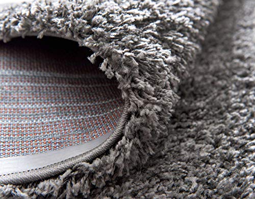 Unique Loom Solid Shag Collection Area Rug (2' 6" x 13' 1" Runner, Graphite Gray) - color: Graphite Gray, size: 2'6" x 13'1" (Runner)